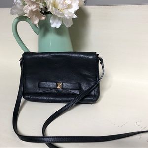 Kate Spade Black Leather Bow Crossbody